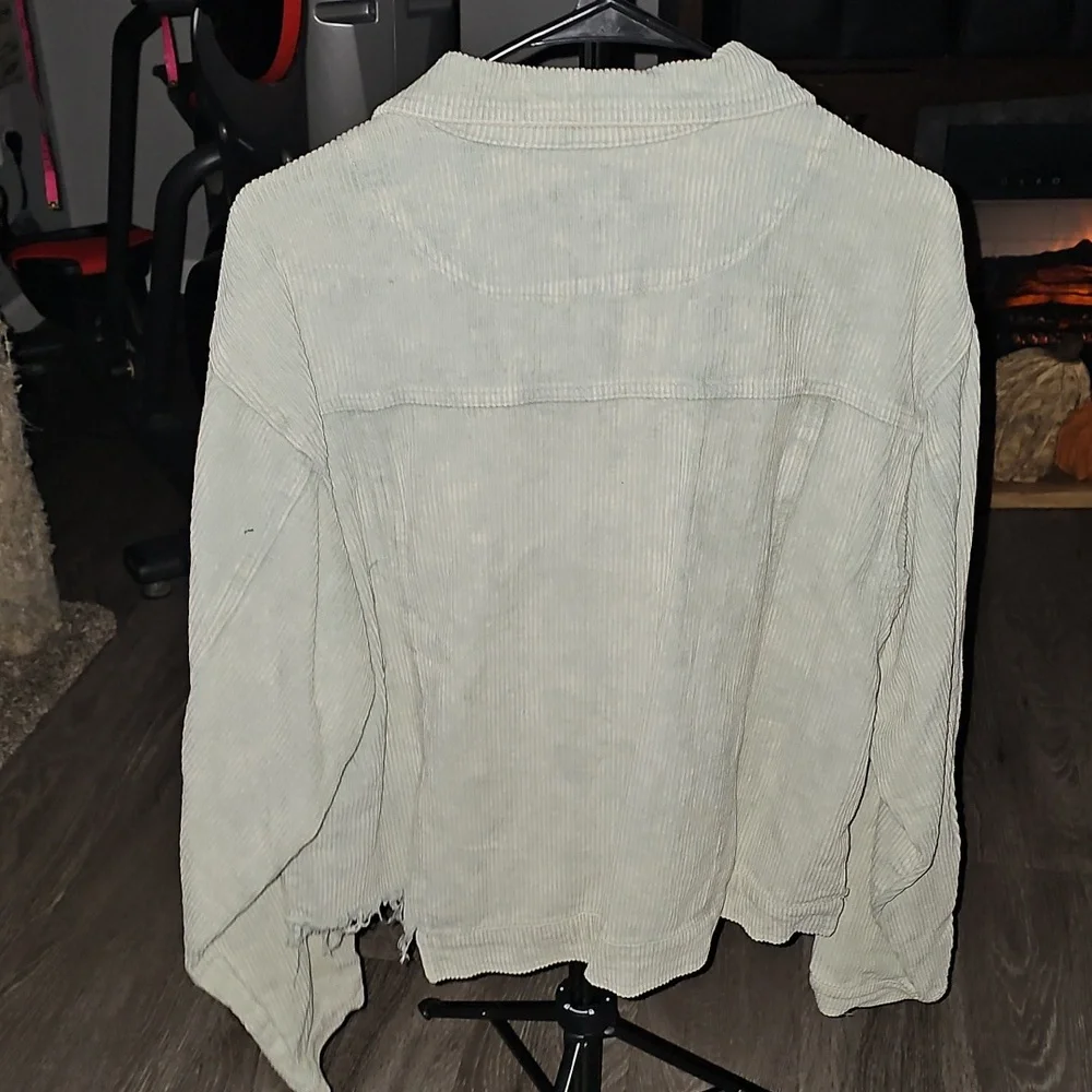 POL Womens Super Cute Like New Sage Green Corduroy Jacket. Adorable!